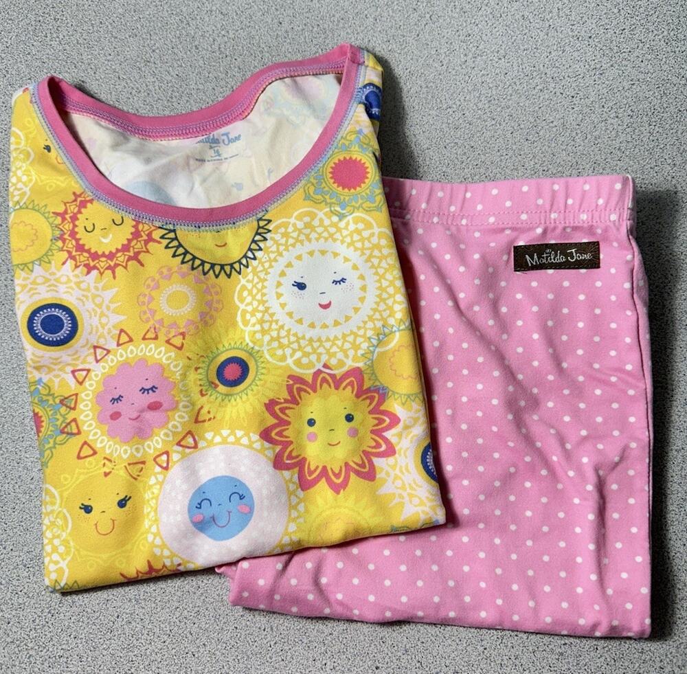 Matilda Jane Girls 2 Piece Shorts Sleepwear Set Suns Polkadots Size 16